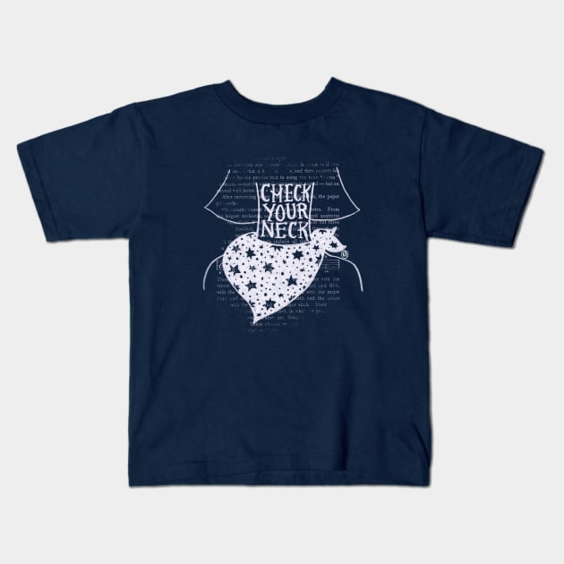 Check Your Neck Female2- white design Kids T-Shirt by Polkadotdreamer